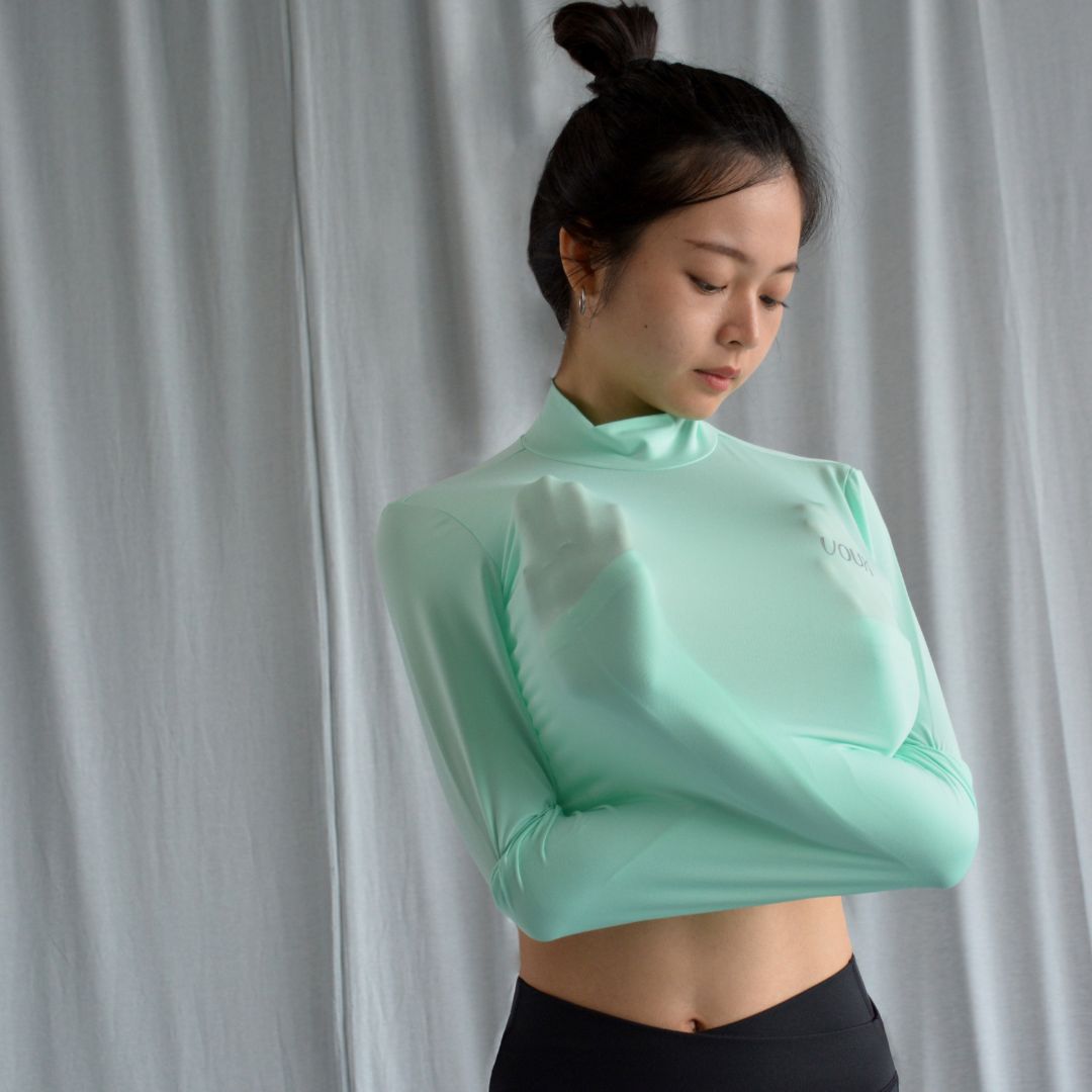 女輕薄保暖高領T【水磨毛科技恆溫】