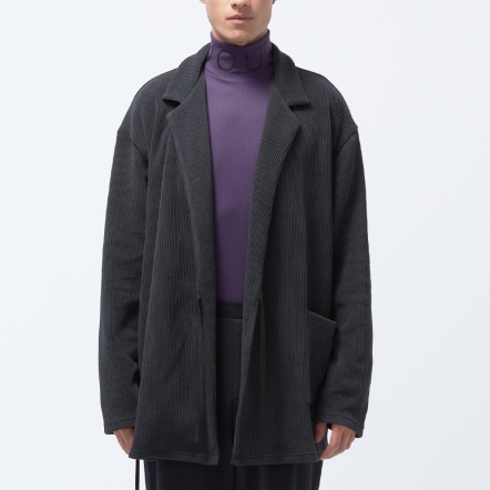 REBOOT動能-甦活粗針綁帶西裝領外套