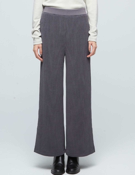 REBOOT-開衩粗針寬褲【兩色】