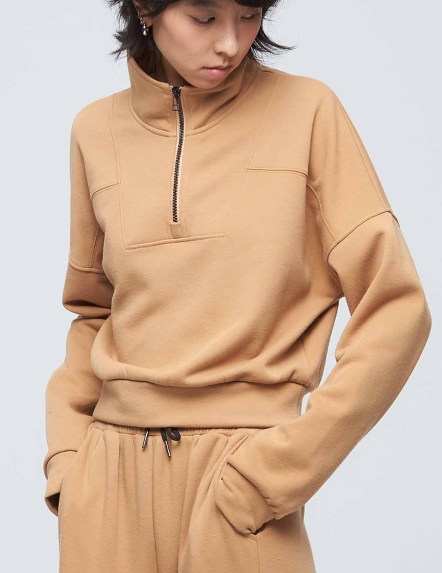 立領短版拉鍊衛衣【兩色】