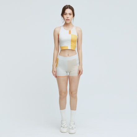 COZEE-抗菌拼接幾何口袋短褲