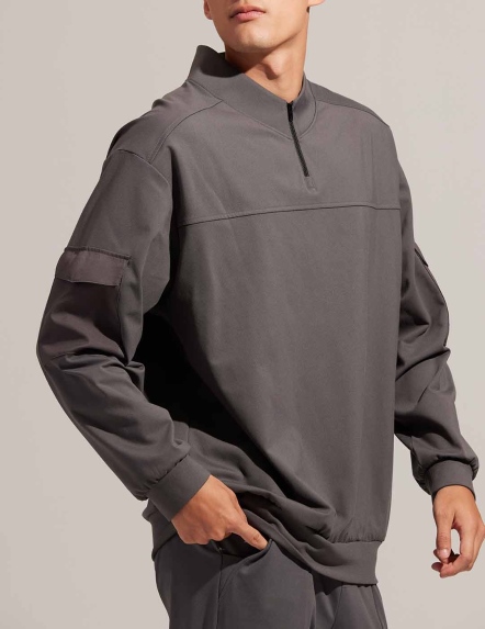 超細水磨毛拼接雙口袋上衣【三色】