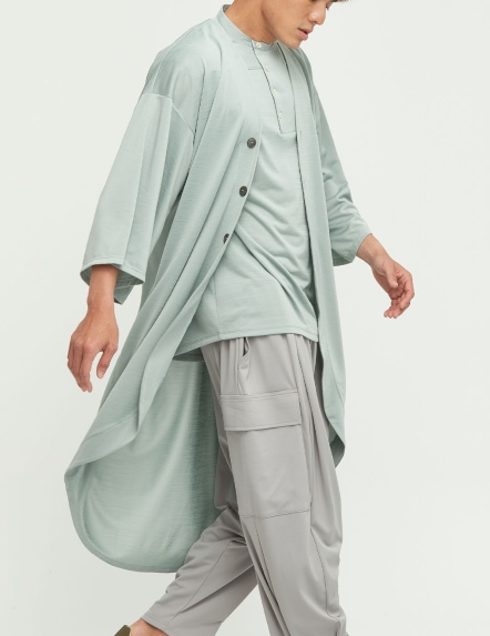 寬版無領圓弧罩衫【兩色】