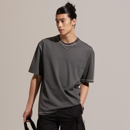 COZEE-抗菌不對稱線性寬版上衣【多色】