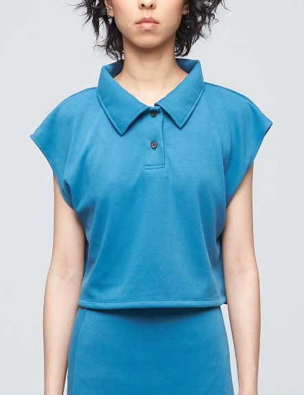 微落肩無袖短版上衣【兩色】