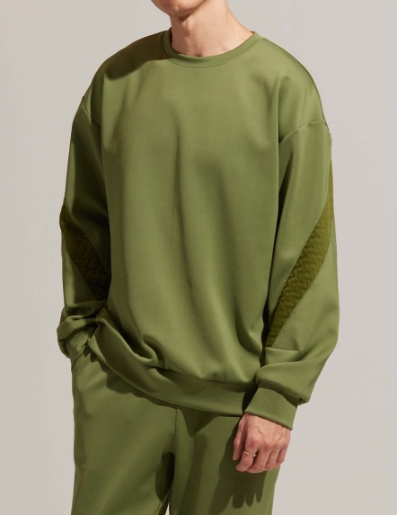 棉柔緹花拼接修身衛衣【兩色】