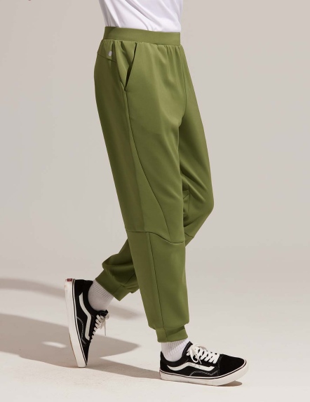 棉柔剪接修身束口褲【兩色】