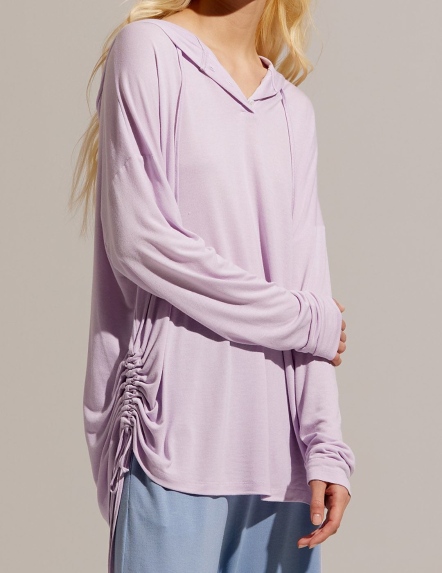 REBOOT瞬眠-莫代爾柔膚抽繩連帽長版上衣【三色】