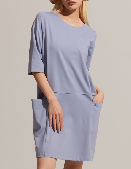 大口袋五分袖修身洋裝【兩色】