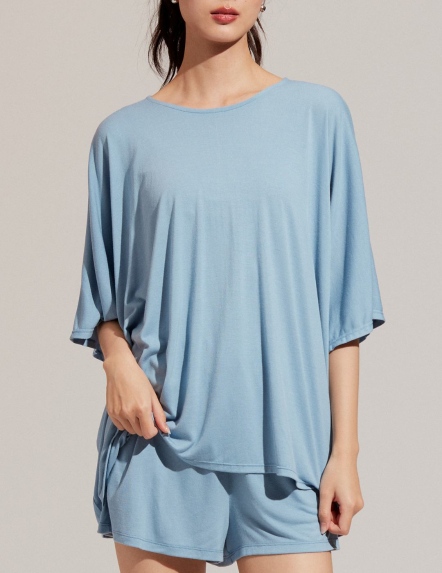 莫代爾柔膚寬鬆長版上衣【兩色】