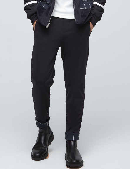 翻格窄管九分褲