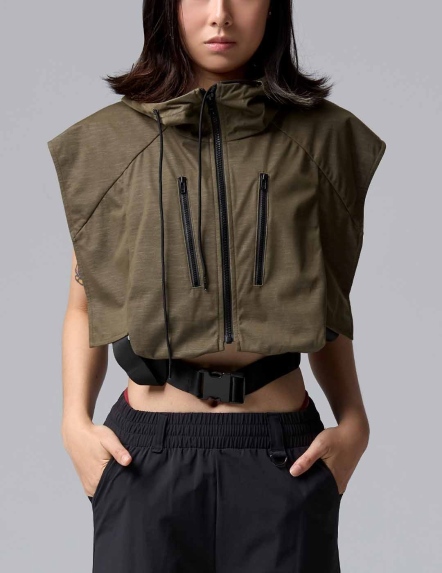 防潑水造型連帽短版背心【多色】