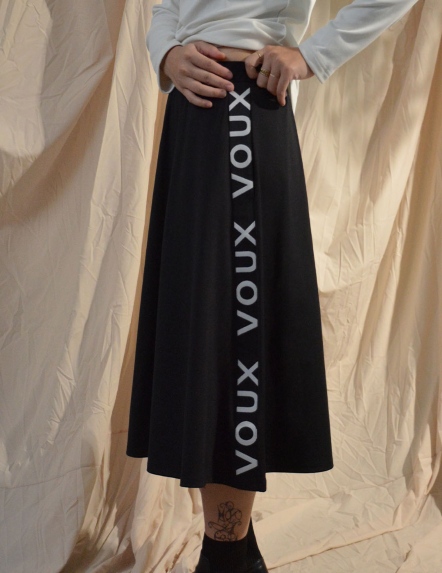 高彈VOUX織帶中長裙
