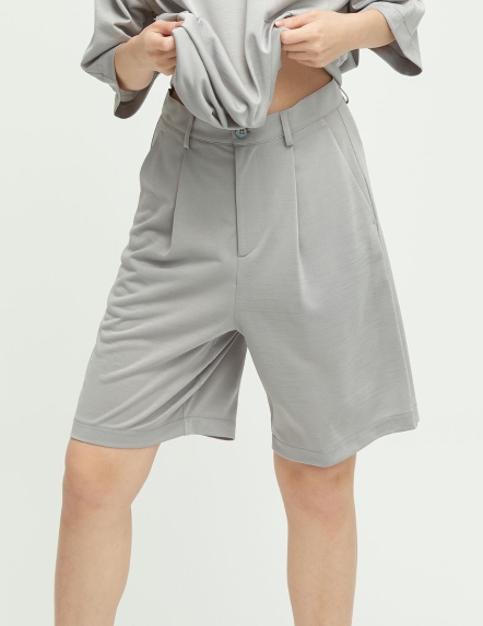 REBOOT復甦打褶五分短褲【兩色】