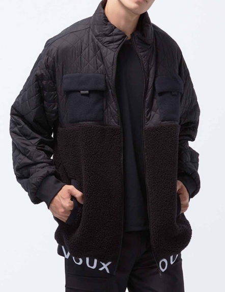 REBOOT-甦活石墨烯棉拼接OverSiz衍縫外套