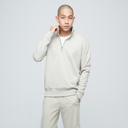 抗菌立領拉鍊開襟長袖上衣(中性)【多色】