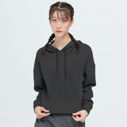 Casual-抗菌連帽短版棉柔吸排衛衣(女)