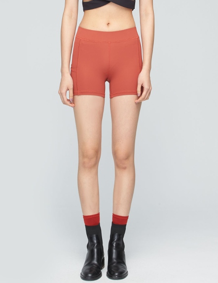 三分緊身高彈口袋短褲【多色】