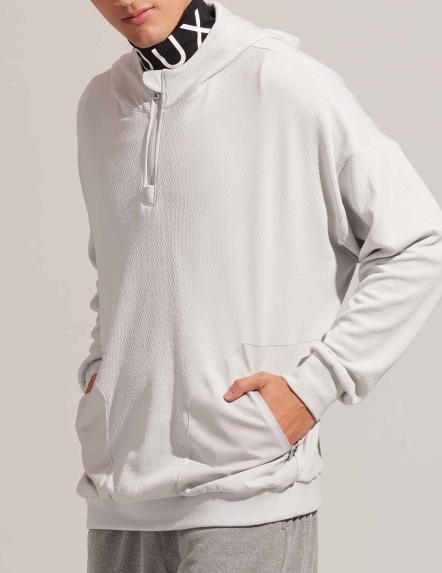 REBOOT動能-立體緹花落肩連帽衛衣【多色】