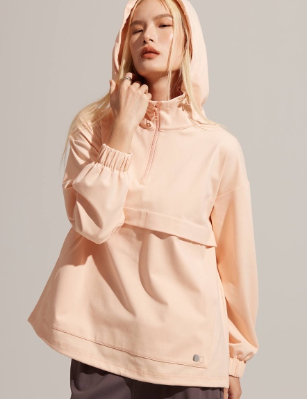 半開襟連帽衝鋒衣【多色】