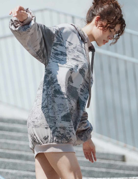 刷毛logo連帽長版上衣【兩色】