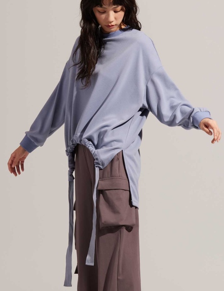 落肩造型抽繩上衣【三色】