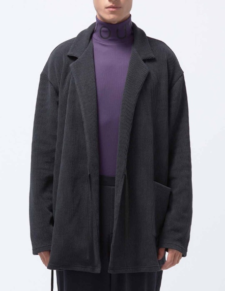 甦活粗針綁帶西裝領外套