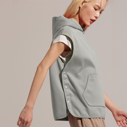 REBOOT動能-釘釦口袋連帽背心【多色】