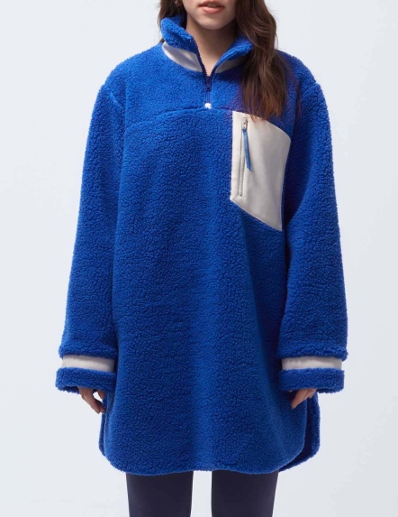 羊麗絨高領拉鍊長版上衣【兩色】