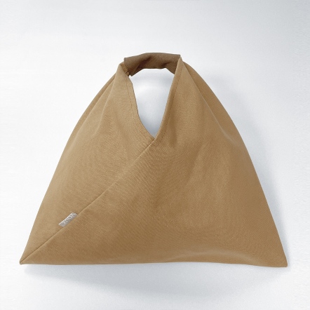 帆布幾何三角手提包