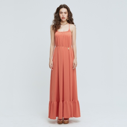 COZEE-南洋落地吊帶露背洋裝