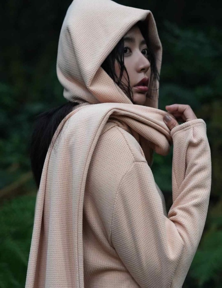 REBOOT-甦活華夫格保暖連帽圍巾